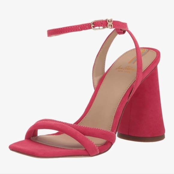 Sam Edelman Kia Fuschia Suede Heeled Sandals Retail $140 Sz 9 - Picture 2 of 16